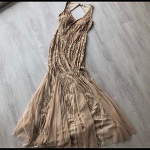 Adrianna Papell Champagne Sequin Dress